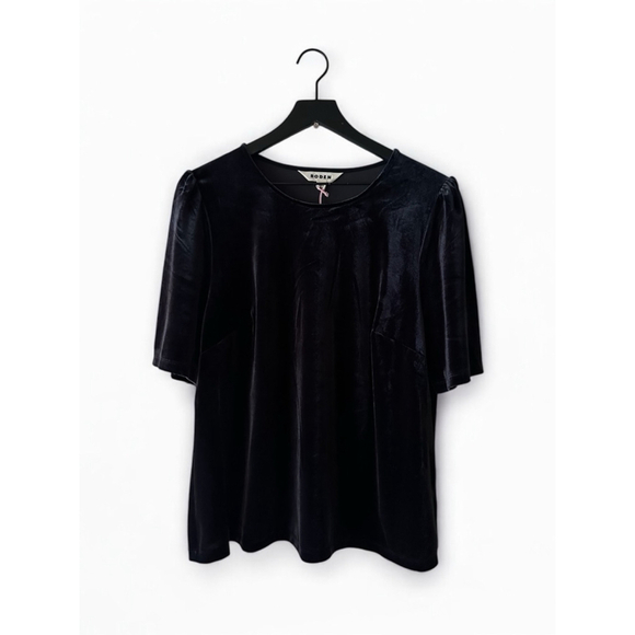 Boden Black Velvet Top Women's Size US 16-18 - Picture 1 of 7